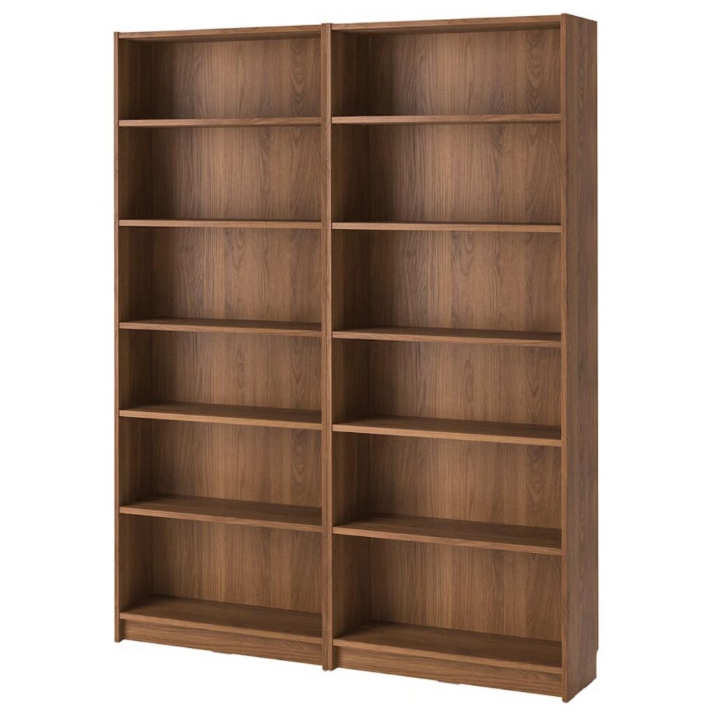 billy bookcase combination brown walnut effect